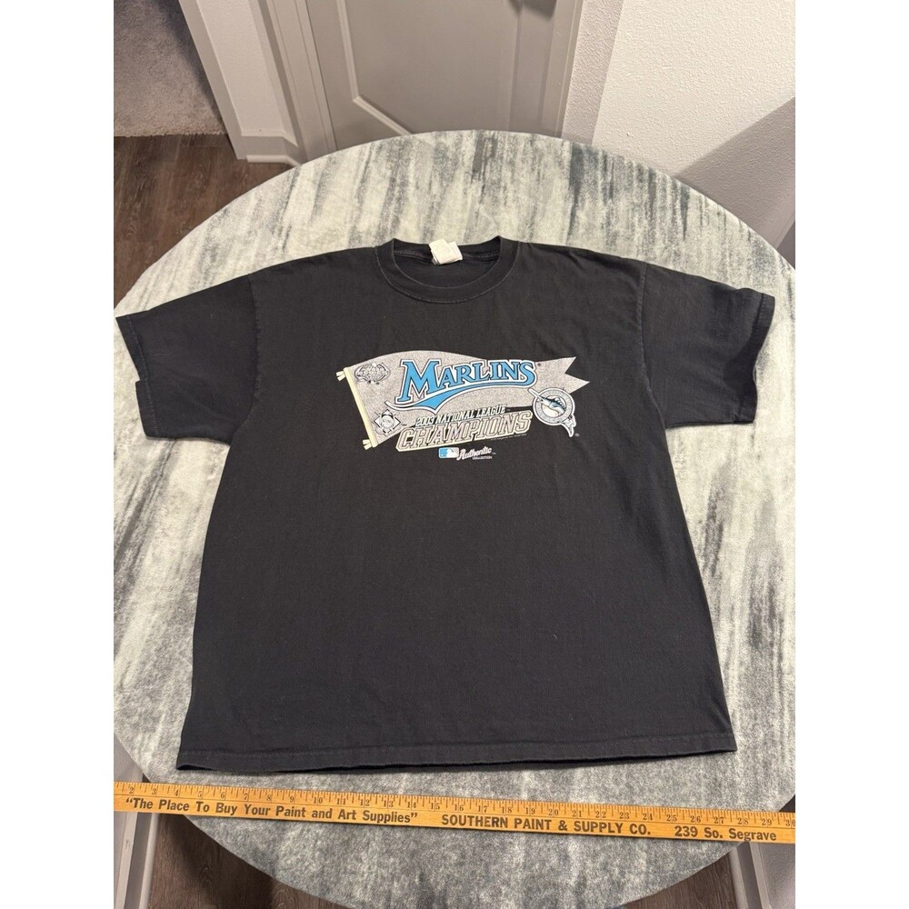 Vintage 2003 Florida Marlins NL Champions MLB Authentic T-Shirt Lee Sport XL